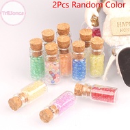 Trillionca 2Pcs Mini Luminous Bead Wishing Bottle Home Decoration Dollhouse Miniature Ornaments DIY Accessories SG