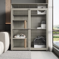 Solid Wood Cat Cage Cat House Large Space Cat Villa Sangkar Kucing Net Door Largecat house cat villa