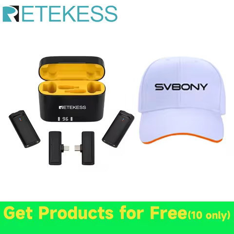 Retekess TG103 Wireless Lavalier Dual Omnidirectional Microphone DSP Digital Charging Compartment fo