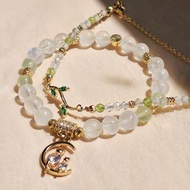 月森晨語。月光石 葡萄石 白水晶 橄欖石