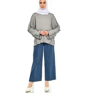 USD.14Jl22υ | Defika Oversize Tops Gray M16158 R44S6 - Jumbo Bobal Muslim Blouse