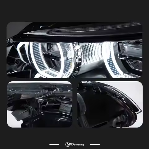 Car Lights for BMW E60 2003-2010 5 Series 520i 525i 530i LED Auto Headlight Assembly Upgrade Golden 