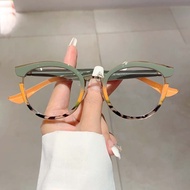 New Fashionable Unique Leopard Print Cat Eye Anti-Blue Light Glasses Style Retro Slimmer Look Flat G