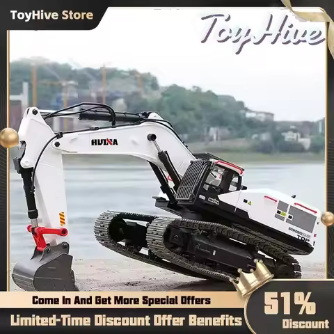 Huina 1594/1592 Full Metal Remote Control Excavator 1/14 Electric Heavy Duty 22 Channels Rc Excavato