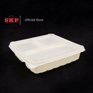 SKP Ecovue Biodegradable Disposable 3 Compartment Container Set With Lid