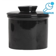 French Butter Crock Ceramic Jar with Sealed Lid Solid Color Design Durable Butter Keeper for Kitchen