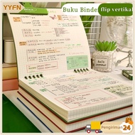 (B5 Vertical Flip Notebook / B5 Binder Book / Cute School Writing Aesthetic Notebook Book / 360 Degr