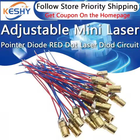 10PCS Adjustable Mini Laser Pointer Diode RED Dot Laser Diod Circuit 3V/5V 5mW 650nm Module Pointer