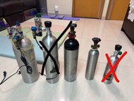 水草二氧化碳樽鋁瓶CO2 氣瓶組，1L樽，1.2L樽，3L樽，3L樽連雙出氣電池閥，4L樽連雙出氣電磁閥