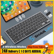 【SG 24H SHIP】Bluetooth Wireless Keyboard Rechargeable Compact Slim with 2.4Ghz USB Dongle 3 Modes 蓝牙