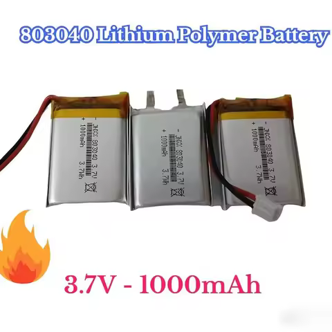 803040 3.7V 1000mAh Lithium Polymer Battery for MP3/4/5 DVD GPS VR DVR Player Navigator Speaker Elec