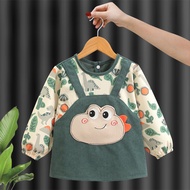 Children's Overalls Thick Waterproof Anti-dirty Baby Eating Bib Cute Outer Wear Apron Boys Girls Bab