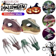 MIQUELGM 3D Dinosaur Mask, 3D Dinosaur Claws Lifelike Dinosaur Mask Headwear, Realistic Movable Mout