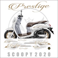 Striping Scoopy 2020 - Scoopy Prestige / Stiker Scoopy Variasi Prestige 01 Putih Hitam
