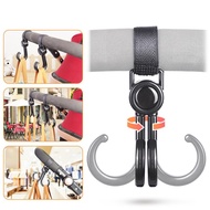 1/2/4/8pcs Double Hook Baby Stroller Hanger 360° Rotation Adjustment Cart Hook and Loop Fastener Str