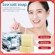 Sea Salt Soap 100g Shrink Pores Whitening Blackhead Removal Face Wash Health + Free Bubble Net 除螨皂海盐