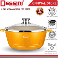 🍲🔥 DESSINI ITALY Granite Aluminium Casserole Pot 20CM | 🛡️ Non Stick Die Cast Aluminium | 🍜 Soup Pot