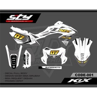 DECAL KLX  BF DTRACKER CRF 150 L PUTIH KOMBINASI GOLD