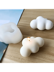 1入組,3d大雲香薰蠟燭diy矽膠模具烘焙石膏矽膠模具