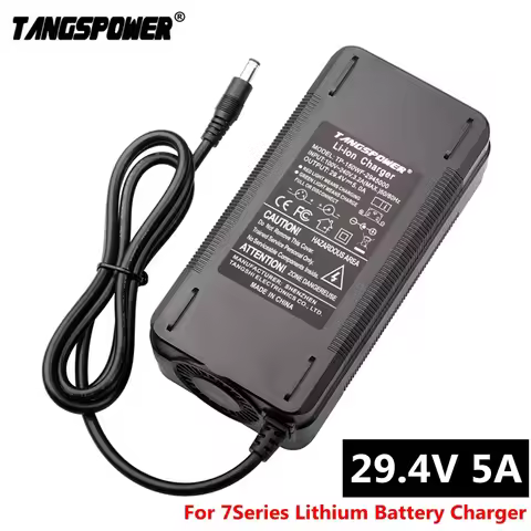 29 4V Charger 29.4V 5A Lithium Battery Charger For 24V 7Series Li-ion Battery Pack DC 5.5*2.1MM Conn
