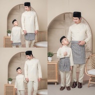 BAJU MELAYU SEDONDON |SET AYAH DAN ANAK| BAJU MELAYU SLIM FIT | BAJU MELAYU NUDE CREAM | BAJU MELAYU