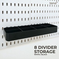 HITAM PUTIH 8 DIVIDER STORAGE PEGBOARD HOME WALL KITCHEN DECORATION BLACK & WHITE