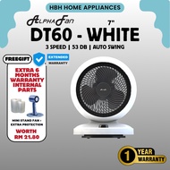 【EXTRA 6 MONTHS WARRANTY】ALPHA Motto DT60 DT360 G2 Desk Fan with 3 Blades 3 Speed Setting (7")