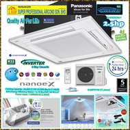 Panasonic 2.5hp Inverter Ceiling Cassette Air Conditioner S-2430PU3H-1 &amp; U-24PR1H5-1 (Panel CZ-KPU3H) R32 Inverter NX Series Standard 4-Way Cassette (24,200Btu) with Nanoe-X ((24-hour nanoe™ X Air Protection))