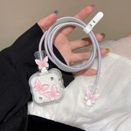 Butterfly Pattern Soft Silicone Charger Case Cute Charger Cover Cable Protector for iPhone 40w Charg