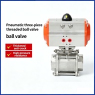 304 Double Acting Cylinder DN8 DN10 DN15 DN20 DN25 DN32 DN40 DN50 Three Piece Pneumatic Ball Valve W