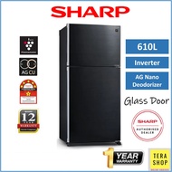Sharp 682MFGK 610L Glass Door Inverter Fridge Refrigerator Peti Sejuk