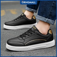ORNGMALL รองเท้าผ้าใบสีดำไซส์ใหญ่สำหรับผู้ชายรองเท้าสเก็ตบอร์ดธรรมดาน้ำหนักเบาพิเศษพื้นรองเท้า EVA แ