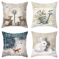 1pc/4pcs Vintage Style Printed Pillowcase 45*45cm(excluding Pillow)