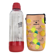 bubble Soda 氣泡水機專用水瓶 + 保冷袋 紅色 1L