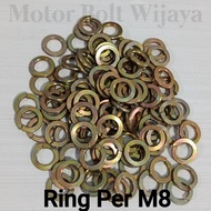 100 Pcs M8 Yellow 8mm Milli Bolt 12 8mm Spring Washer/