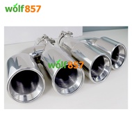 h-Shaped Dual Exhaust Pipe Rolled Edge 304 Stainless Steel Exhaust Muffler Tailtip Car Pipe Modifica