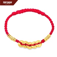 Top Cash Jewellery 999 Gold Fortune Ancient Coin Bracelet (Red)