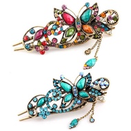 HC018 shes genuine butterfly metal hairpin retro palace hollow diamond crystal imitation pearl hair ornaments top spring hair clip fashion hair accessories Christmas birthday new year gift idea