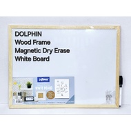 DOLPHIN Wood Frame Magnetic Dry Erase Whiteboard 30cm x 40cm