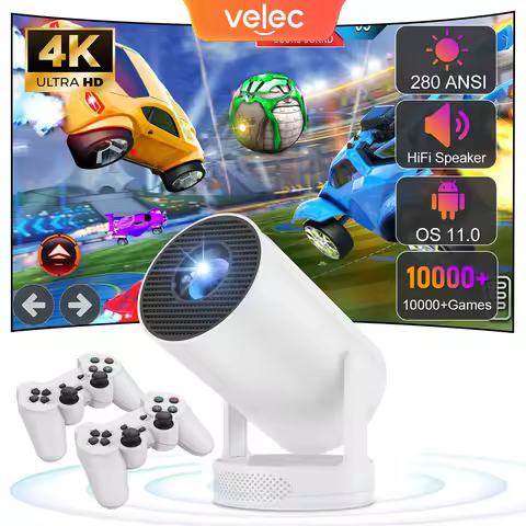 Velec Game Projector HY300 Pro HiFi 2IN1 Professional Chip Android Projector With 2 Wireless Game Co