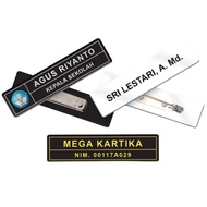 Name Acrylic resin lycal Safety Pin and Magnet PxL 2x8 cm - chest nameplate