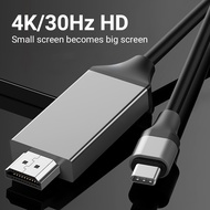 สายเคเบิลแปลง USB C เป็น HDMI 4K30hz สายความเร็วสูง6.6ฟุตเชื่อมต่อแล็ปท็อปและโทรศัพท์เข้ากับทีวีได้สำหรับ MacBook pro/ Air iPad Pro 2020