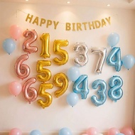 53cm Birthday Number Balloon Candy Pink Number Balloon Candy Blue Number Balloon Silver Number Ballo