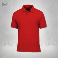 Red baju kolar kosong lelaki perempuan unisex premium kualiti baju polo