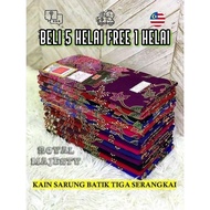 🔰𝐓𝐈𝐆𝐀 𝐒𝐄𝐑𝐀𝐍𝐆𝐊𝐀𝐈🔰 (BELI 5 FREE 1) Kain Batik Sarung Tiga Serangkai Super Asli Original