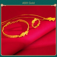 ASIX GOLD 3 in 1 ชุดทองแท้ปี่เซียะจี้คอทองจริงปี่เซียะสร้อยข้อมือปี่เซียะทองจริงแหวนปี่เซียะ ทอง 24K ไม่ลอก ไม่ลอก