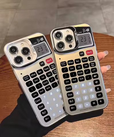 Calculator Phone Case for iPhone 17 Pro Max16 15 14 13 Pro 12 11 Pro Xs X XR Max Air Laser Hard PC+T