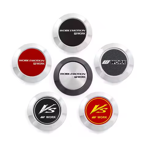 4 Pieces 64mm Work Emotion Wheel Center Hub Caps Car Styling Accessory Emblem Badge Wheel Hub Dust-P
