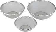 Shimomura TSUBAME 41961 Durable and Not Easy to Deform Round Colander, 3-Piece Set, Dishwasher Safe,