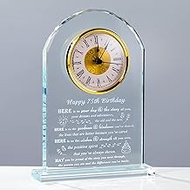 75th Birthday Gifts for Women Men - Crystal Clock Gifts Personalized 1949 75 Year Old Birthday Prese